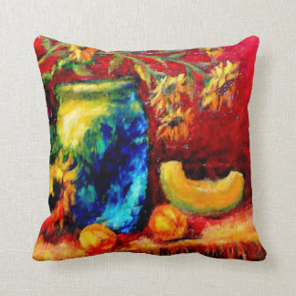 Cojín Decorativo Florero de Tiffany, tabla de la cosecha de los