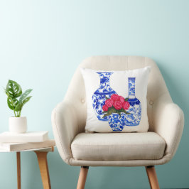 Cojín Decorativo Floreros de porcelana Chinoiserie