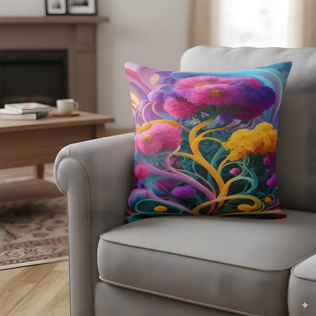 Cojín Decorativo Flores abstractas (Subido por el creador)