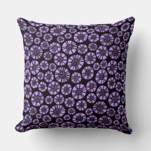Cojín Decorativo Flores Abstractas 031023 - Morado de Pascua sobre 