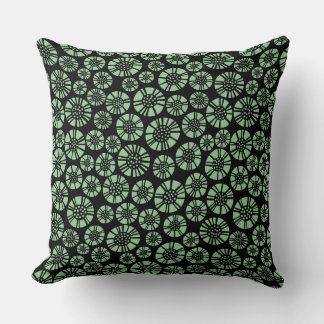 Cojín Decorativo Flores Abstractas 031023 - Verde Desvanecido sobre