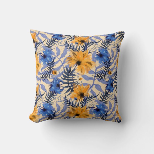 Cojín Decorativo Flores abstractas patrón sin soldadura (Anverso)