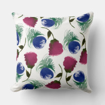 Flores Acuarela Verde Azul Burgundy Pintura