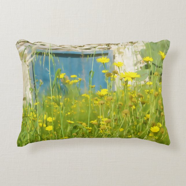 Cojín Decorativo Flores acuáticas amarillas (Anverso)