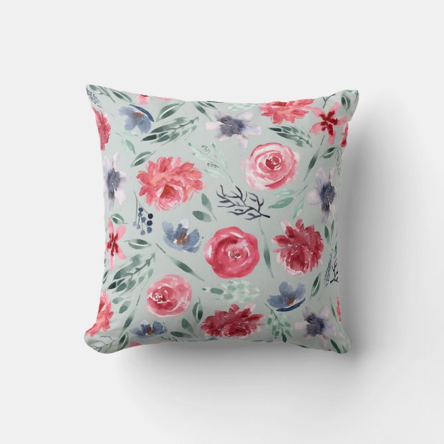 Cojín Decorativo Flores acuáticas en la vegetación de la menta (Anverso)