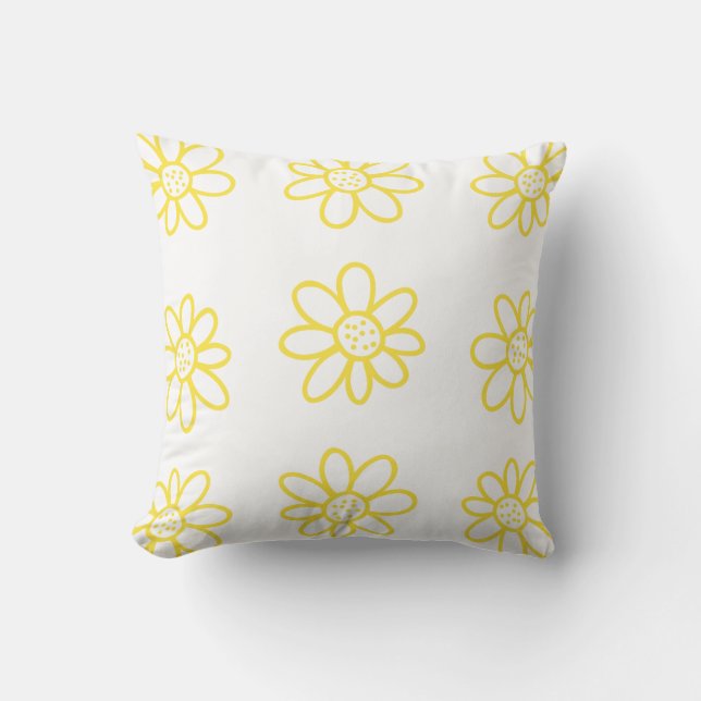 Cojín Decorativo Flores Amarillas Cutas (Anverso)
