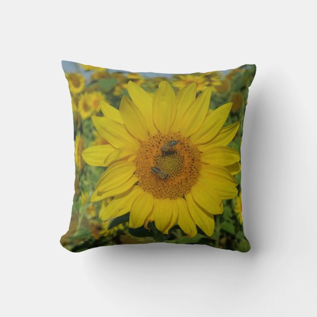 Cojín Decorativo flores amarillas de verano (Anverso)