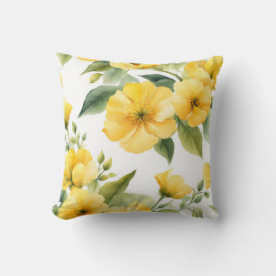 Cojín Decorativo Flores Amarillas Jardín Agua suave
