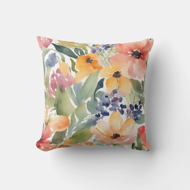 Cojín Decorativo Flores Amarillas Y De Engranaje (Anverso)