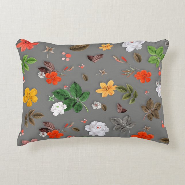 Cojín Decorativo Flores amarillas y rosas blancas 16 (Anverso)