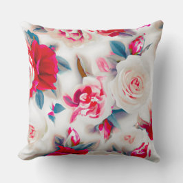 Cojín Decorativo Flores ambiente floral rosa blanco rojo moderno