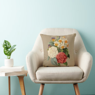 Cojín Decorativo Flores antiguas, camelias y narcisos, Redoute