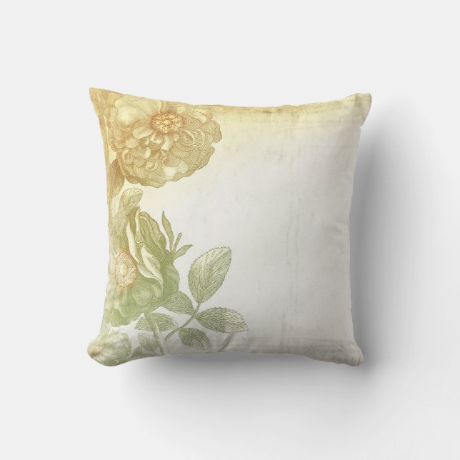 Cojín Decorativo flores antiguas elegantes (Anverso)