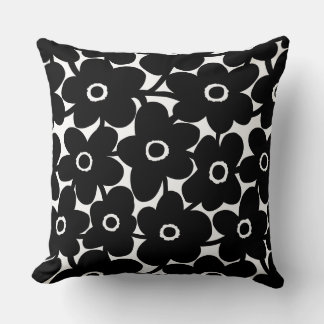 Cojín Decorativo Flores audaces - Negro