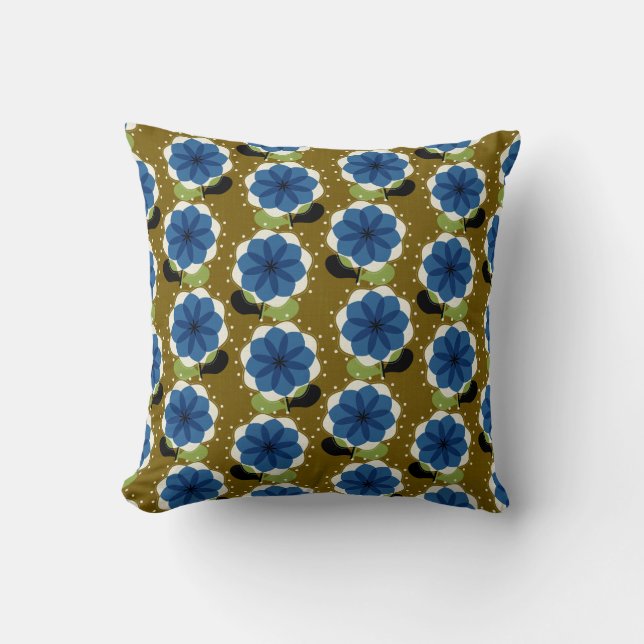 Cojín Decorativo Flores azules (Anverso)