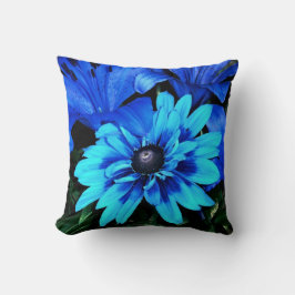 Cojín Decorativo Flores Azules Eléctricos