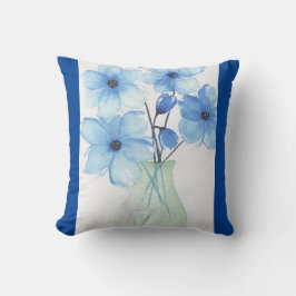 Cojín Decorativo Flores azules en un jarrón Tarjetas de notas