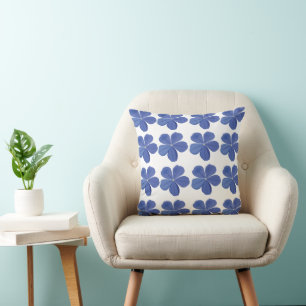 Cojín Decorativo Flores Azules Florales Plumbago