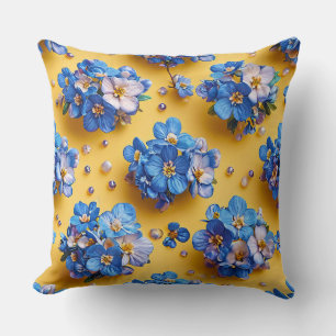 Cojín Decorativo Flores azules lindas