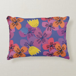 Cojín Decorativo Flores azules lindas modernas coloridas