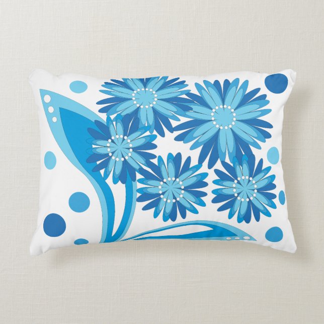 Cojín Decorativo Flores azules originales (Anverso)