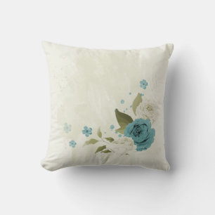 Cojín Decorativo flores azules y blancas