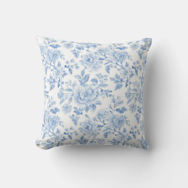 Cojín Decorativo Flores Azules y Rayas Bebé