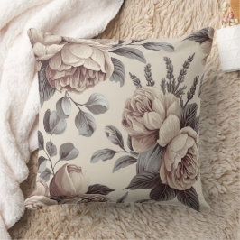 Cojín Decorativo Flores Beige