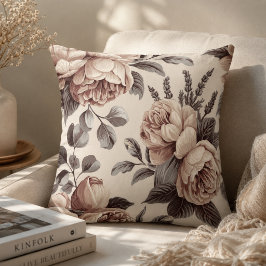 Cojín Decorativo Flores Beige