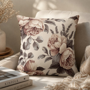 Cojín Decorativo Flores Beige