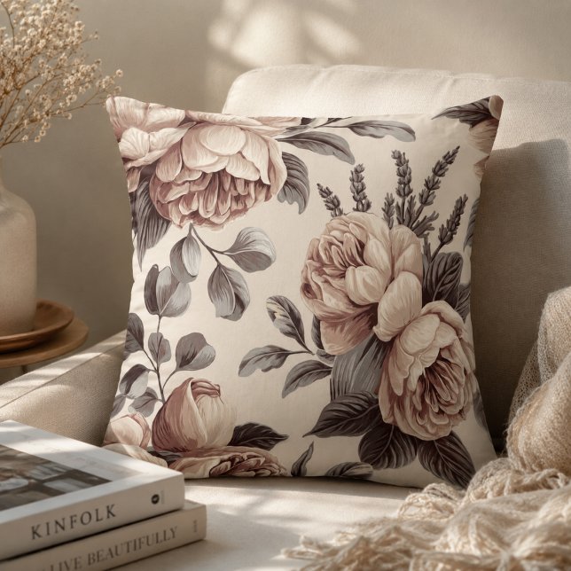 Cojín Decorativo Flores Beige (Subido por el creador)