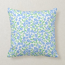 Cojín Decorativo Flores blancas bonitas del bígaro del verde azul