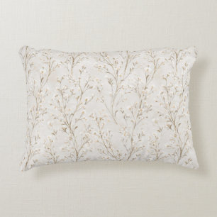 Cojín Decorativo Flores blancas crema bonitas
