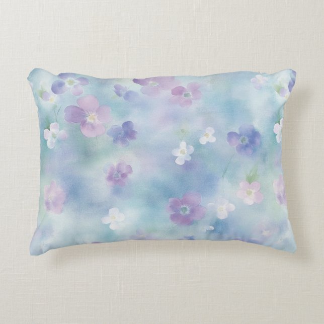 Cojín Decorativo Flores blancas de lavanda de Bonito romántica (Anverso)