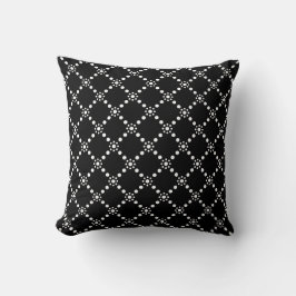 Cojín Decorativo Flores blancas en negro