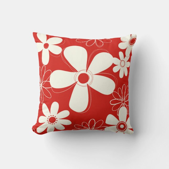 Cojín Decorativo Flores blancas grandes (Anverso)