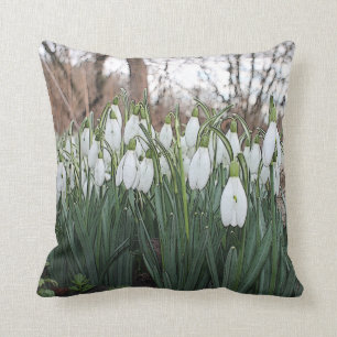 Cojín Decorativo Flores blancas, snowdrops de la primavera