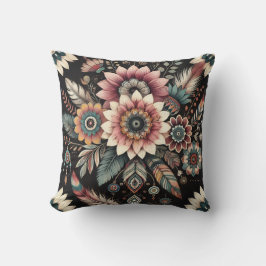 Cojín Decorativo Flores Bohemias Nocturnas