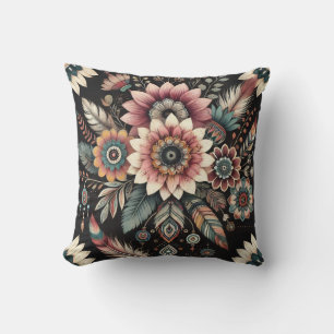 Cojín Decorativo Flores Bohemias Nocturnas