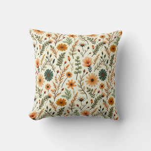 Cojín Decorativo Flores Boho Beige y Marrón