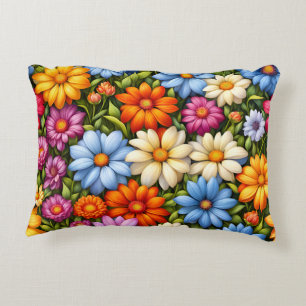 Cojín Decorativo Flores bonitas, de colores brillantes,