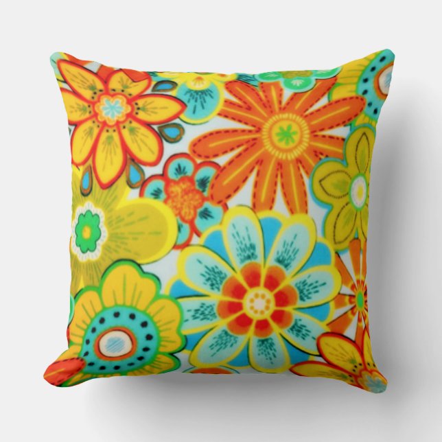 Cojín Decorativo Flores brillantes de Dora (Anverso)