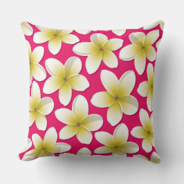 Cojín Decorativo Flores brillantes de Frangipani/ Plumeria