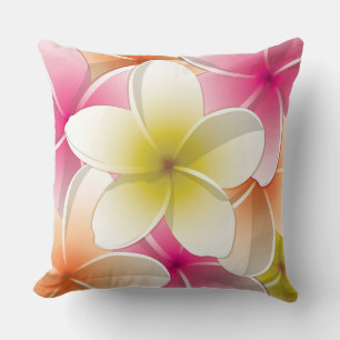 Cojín Decorativo Flores brillantes de Frangipani/ Plumeria