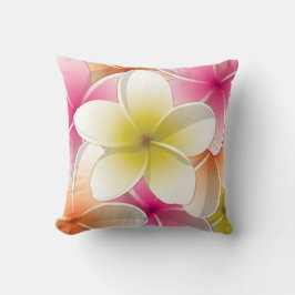 Cojín Decorativo Flores brillantes de Frangipani/ Plumeria