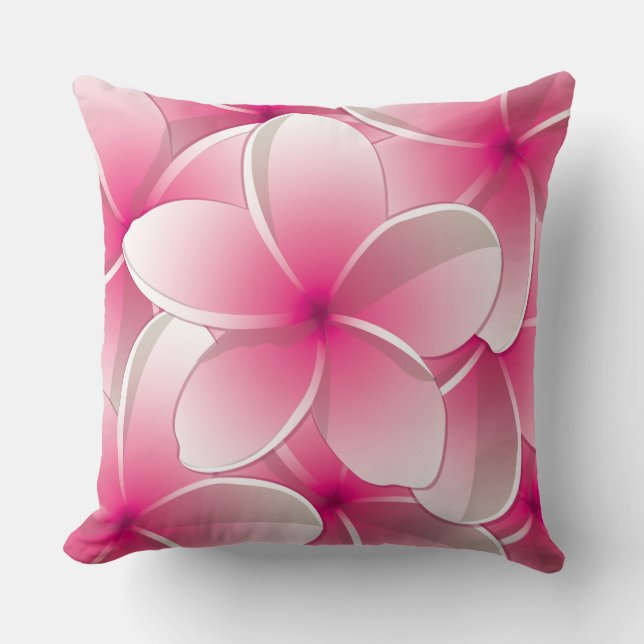 Cojín Decorativo Flores brillantes de Frangipani/ Plumeria (Anverso)