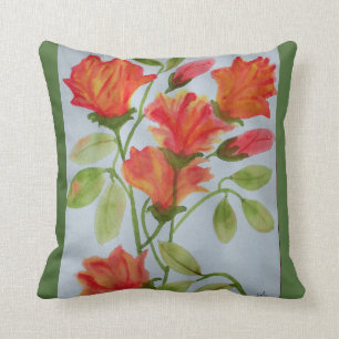 Cojín Decorativo Flores brillantes de la acuarela