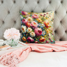 Cojín Decorativo Flores brillantes y audaces