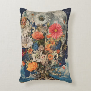 Cojín Decorativo Flores Coloridas Bajo Luna Llena
