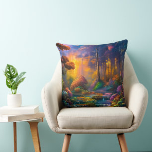 Cojín Decorativo Flores coloridas en el bosque